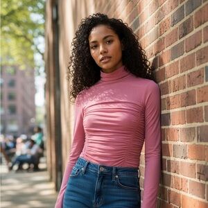 Jean Paul Gaultier Pink Turtleneck Bodysuit